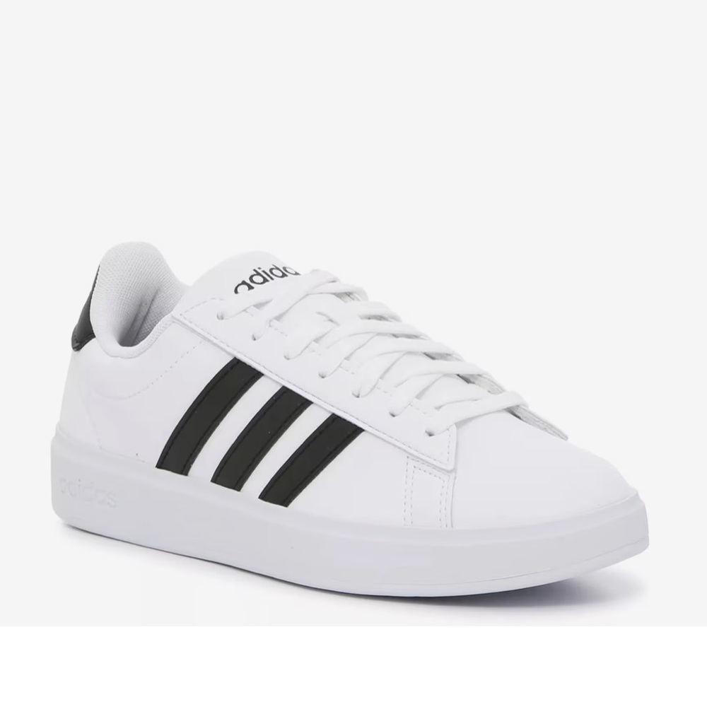 Adidas Men's Classic White and Black Striped Sneakers Shoes
